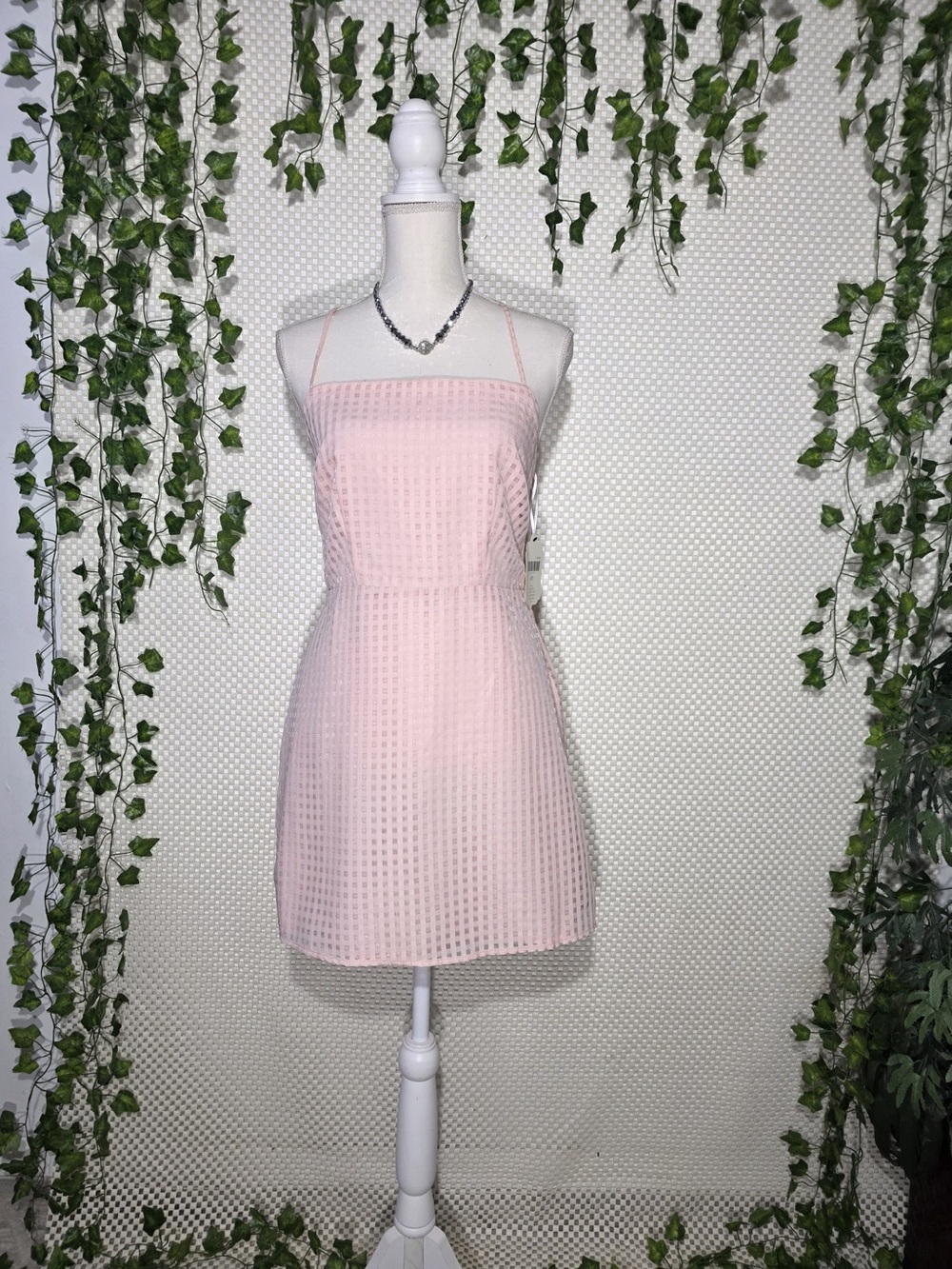 Altar'd State Light Pink Square-Neck Mini Dress